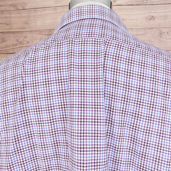 VAN HEUSEN FLEX COLLAR REGULAR FIT GINGHAM CHECK DRESS SHIRT 18 34/35 - Picture 5 of 7